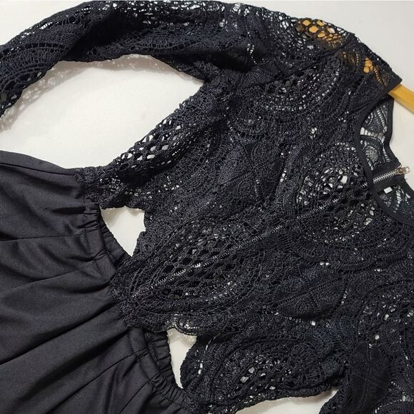 Missguided Lace Top Black Size Med Women's Romper - Picture 11 of 11